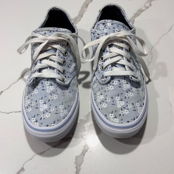 Vans Shoes - VANS Women’s Blue Floral Athletic Fashion Sneakers Skate Shoes Size 7.5 Daisies